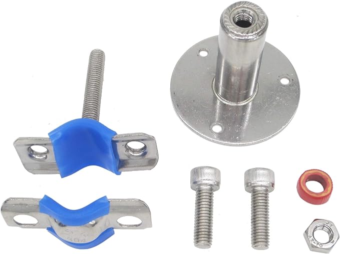 Stainless Steel Adjustable Pipe Clamp Bracket - Wall/Ceiling Mount Support for 1-Inch (32mm) Pipe, Heavy-Duty Rustproof Brackets with Screws, Set of 2