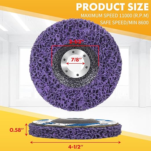 10 Pack Angle Grinder Stripping Wheel Angle Grinder Strip Disc Paint Stripper Attachments Grinder Wheel, Paint Metal Oxidation Rust Remover Stripper Tool (4-1/2'' x 7/8'')
