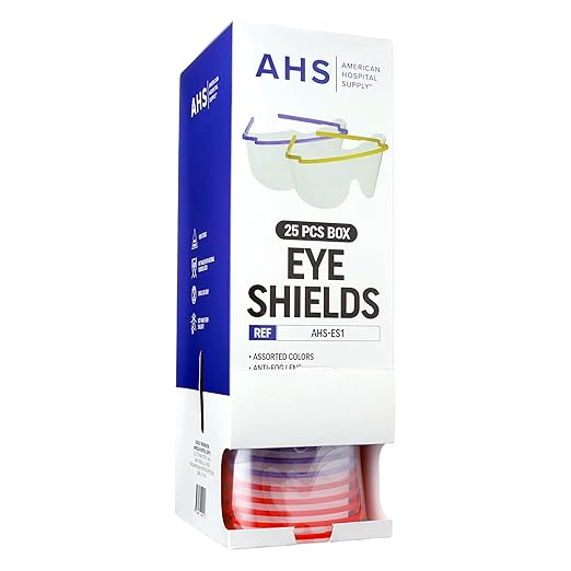 Eye Shield [Box of 25] Pre-Assembled Eye Protective Glasses, Protective Eyewear PPE for Hospitals with Optical-Grade Lenses, Lightweight Frame | Eye Protection Equipment