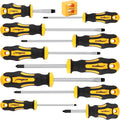 HORUSDY 11-Pieces Magnetic Screw driver, Magnetic 5 Phillips and 5 Flat Head Tips for Fastening and Loosening Seized