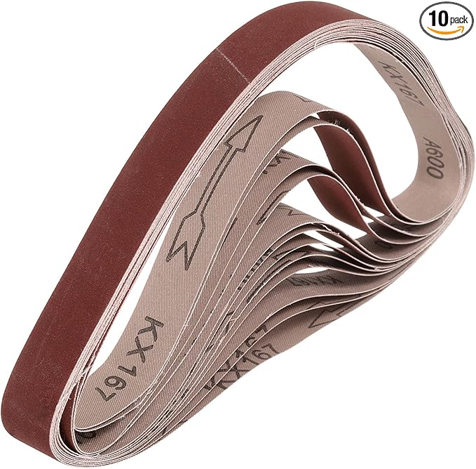 HARFINGTON 1-1/2 x 30 Inch Sanding Belts, 10 Pcs 600 Grits Aluminum Oxide Abrasive Belt Sander File Belt for Woodworking, Metal Polishing, Knife Sharpener