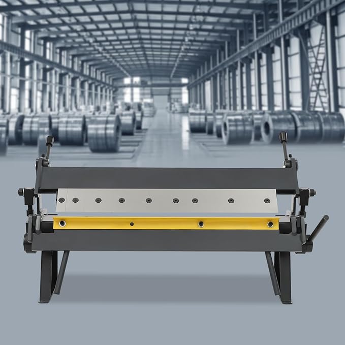 24" Sheet Metal Brake,Pan and Box Brake,Metal Sheet Bender for Carbon Steel,Copper,Aluminum,Ergonomic Handles,Floor Standing,Ideal for Metal Roofs,Car Doors,Windows,Furniture