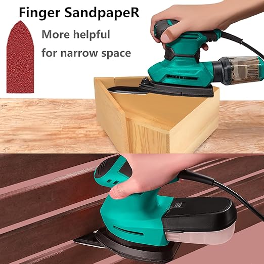 160pcs Detail Sander Sandpaper for Mouse Sander, 60 120 180 240 Grit Sanding Sheets, Sander Pads for Detail Sander, Finger Sander -FSM16