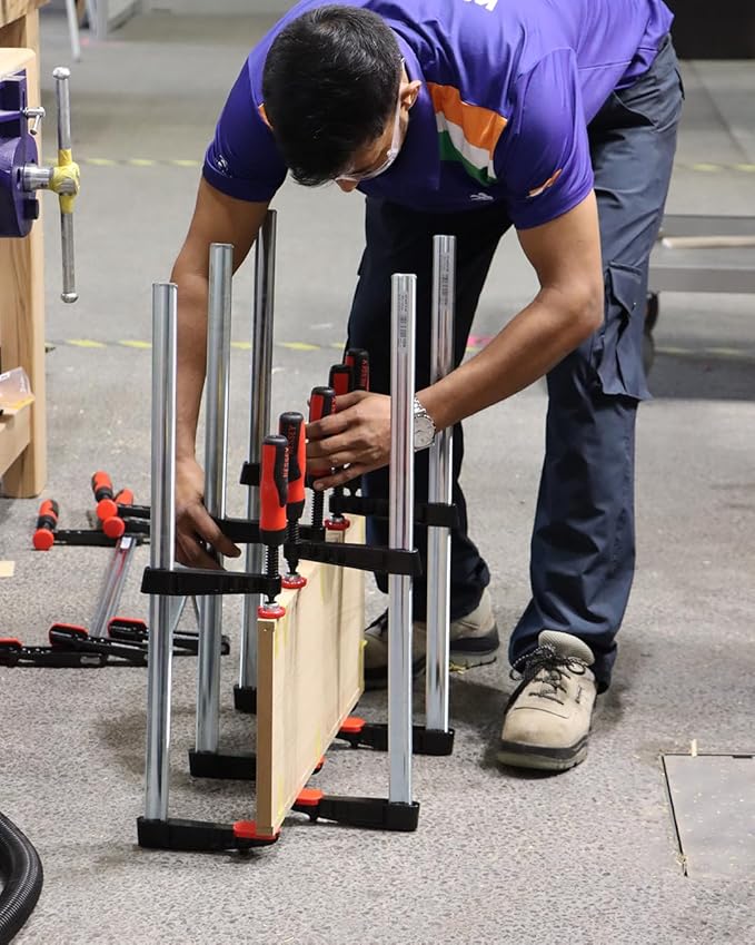 BESSEY TG4.016+2K Clamp, woodworking, F-style, 2K handle, replaceable pads, 4 In. x 16 In., 880 lb