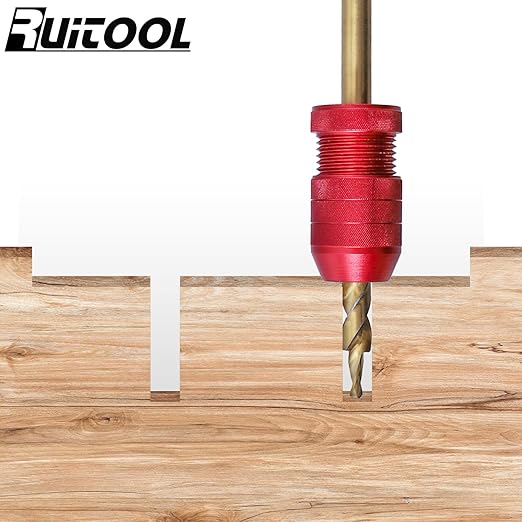 RUITOOL Drill Depth Stop for Drill Bits, Adjustable Drill Stop Applicable Drill Size Range 5/64"-3/16",15/64"-7/16", Aluminum Drill Bit Stop Collar Set for Woodworking Tools & Hand Tools, 2 Pcs