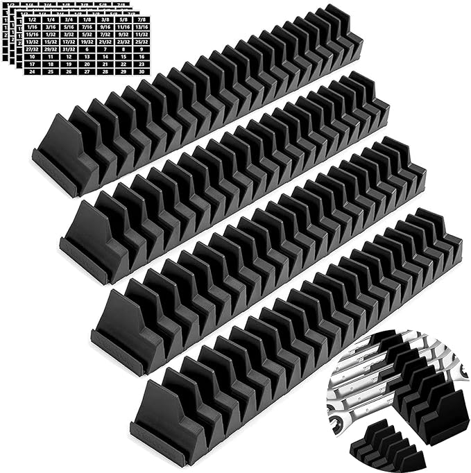 92PCS Magnetic Modular Wrench Organizers for Tool Drawers, Wrench Organizer with Metric&Sae Labels, Wrench Organizer for Tool Box, Magnetic Wrench Organizer, Best Gift for Father,Brother and Boyfriend