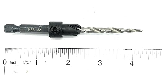 FTG USA Adjustable Wood Countersink Drill Bit #10 (3/16") with Tapered Drill Bit for Woodwork