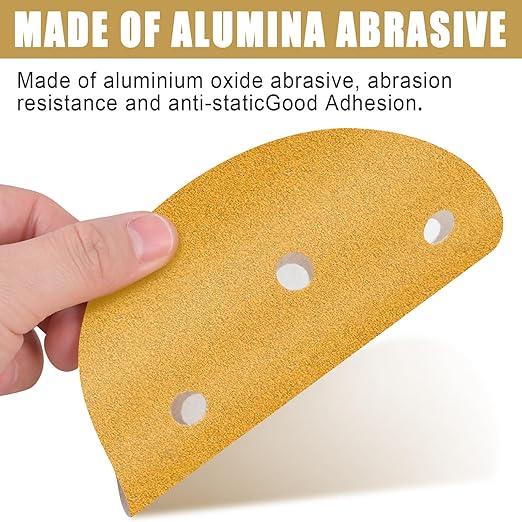 6 Inch - 6 Hole Hook and Loop Sanding Discs 120 Grit, Random Orbital Sandpaper for Automotive and Woodworking - 100 Pack