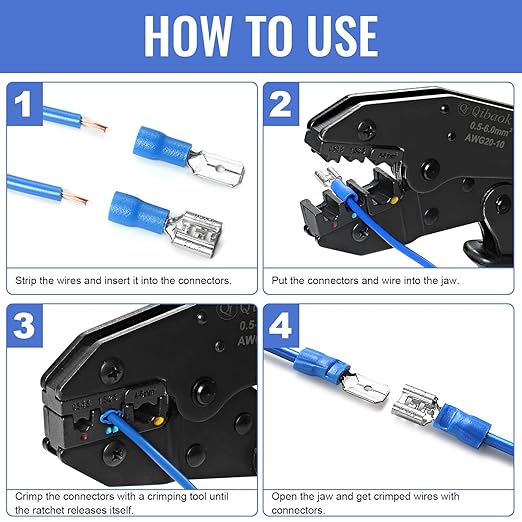 Qibaok 840PCS Electrical Wire Connectors, Insulated Wire Crimp Terminals, Mixed Butt Ring Fork Spade Bullet Quick Disconnect Assortment Kit