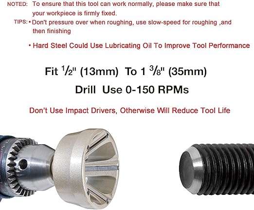 ASA Tools Deburring External Chamfer Tool, Deburring Drill Bit, Remove Burr Tools (Deburring Chamfer & Countersink Bit Kit 3 Pack)