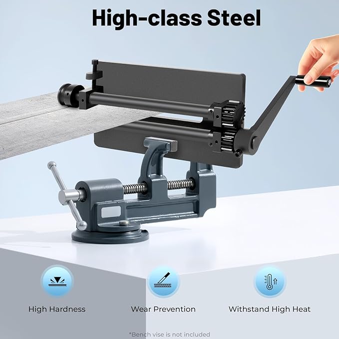 Sheet Metal Bead Roller Machine, 12inch Gear Drive Bench 6 Dies Set, Bending Machine Manual Bead Roller, Slip Rolling Bending Machine Sheet Metal Roller for Car Floors Trunk Floors Automotive Industry
