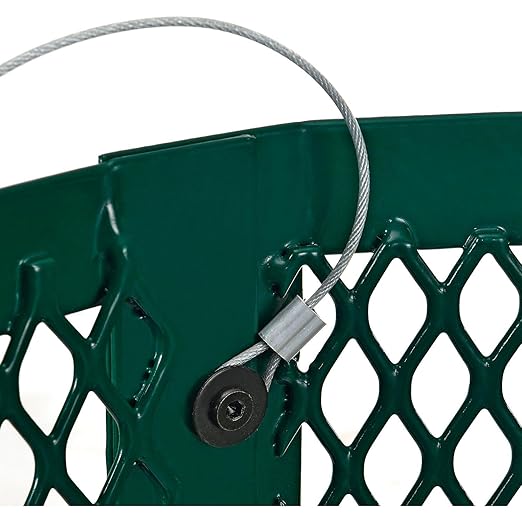 Global Industrial 36 Gallon Outdoor Steel Trash Can with Dome Lid, Plastic Liner and Anchor Kit Included, 23-1/2" Diameter x 40" H, Powder Coat Finish, Unassembled, Green