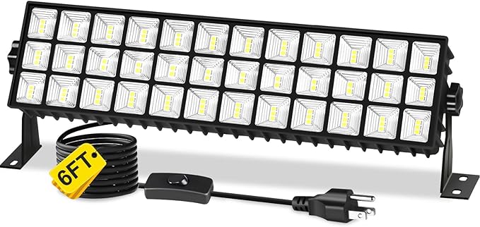 100W LED Shop Lights, 11000LM 6000K Plug in Garage Light with 6FT Power Cord, IP66 Waterproof Work Light for Garage, Outdoor, Workshop, Yard, Warehouses, Carport, Indoor