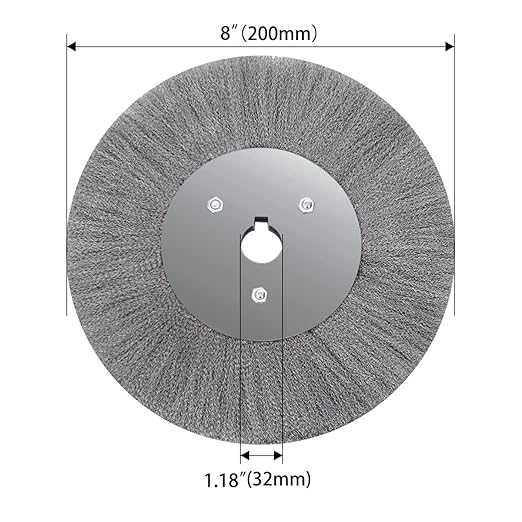 8 Inch Stainless Steel Wire Crimped Wheel Brush with 1-1/4" Bore for Angle Grinder Derusting Cleaning and Surface Polishing 1Pc