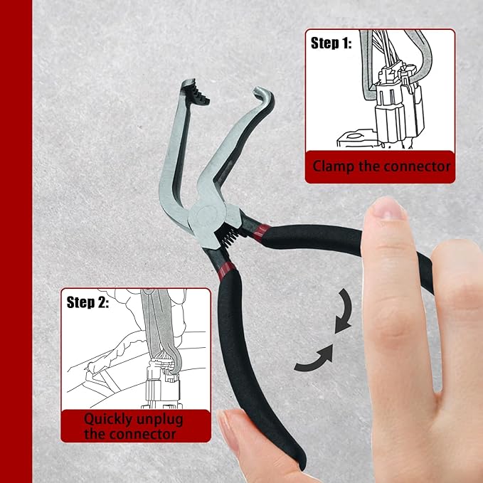 Upgraded 2 Pcs Electrical Disconnect Pliers,37980 60 Degree Automotive Electrical Tools，37960 Electrical Connector Pliers for Cars,Easily Disconnect the Locking Push Tab Electrical Connector