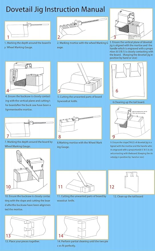 Dovetail Jigs for Woodworking-Cut Wood Joints with Ease ! Perfect for Creating Professional Grade Dovetail Joints Mortises and Tenons Dovetail Hand Saw Guide Jig (1:8 and 1:6)
