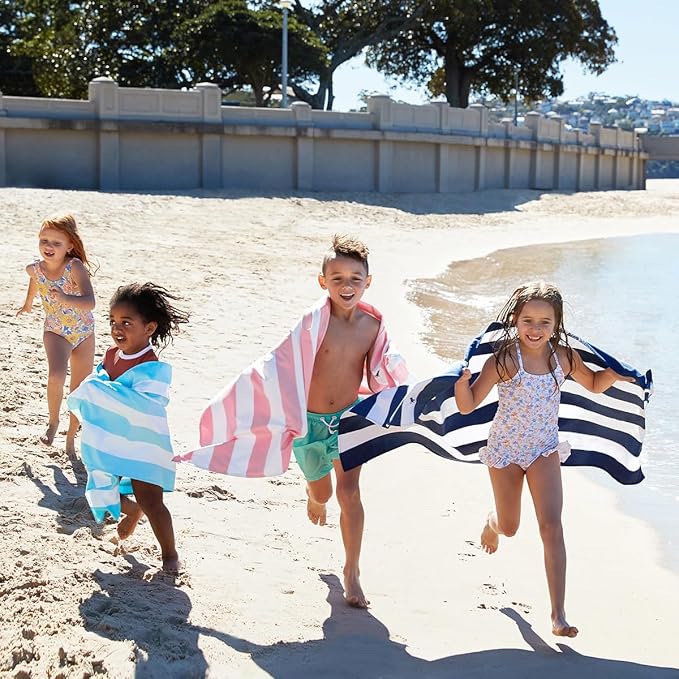 Dock & Bay Beach Towel - Quick Dry, Sand Free - Compact, Lightweight - 100% Recycled - Includes Bag - Cabana Light - Malibu Pink, Medium (130x70cm, 51x27)