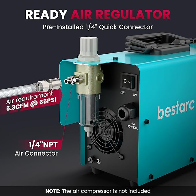 Plasma Cutter, [Pilot Arc][Large LED Display][Air Sensor] 50A bestarc Plasma Cutter Machine 110/220V Dual Voltage, 1/2'' Clean Cut 3/4 Inch Max Cut, Post Flow Mesh, 2T/4T for Beginners DIY