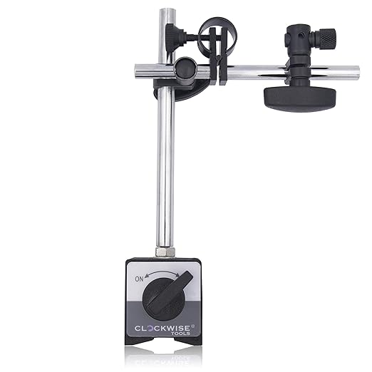 Clockwise Tools MGBR-02 Magnetic Base Stand for Digital Dial Indicator Gauge 176lbs Max Pull