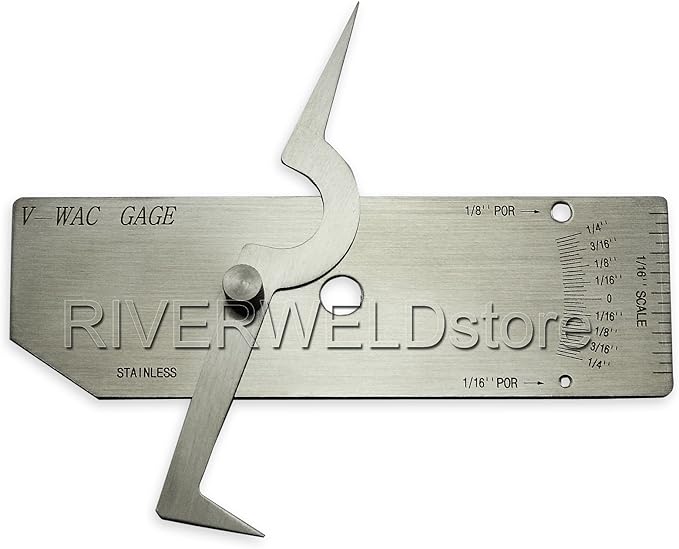 RIVERWELD V-WAC Single Weld Gage Welding Inspection Thread Gauge Checks 1/4 Inch Undercuts Pits Crown Height Porosity Pits