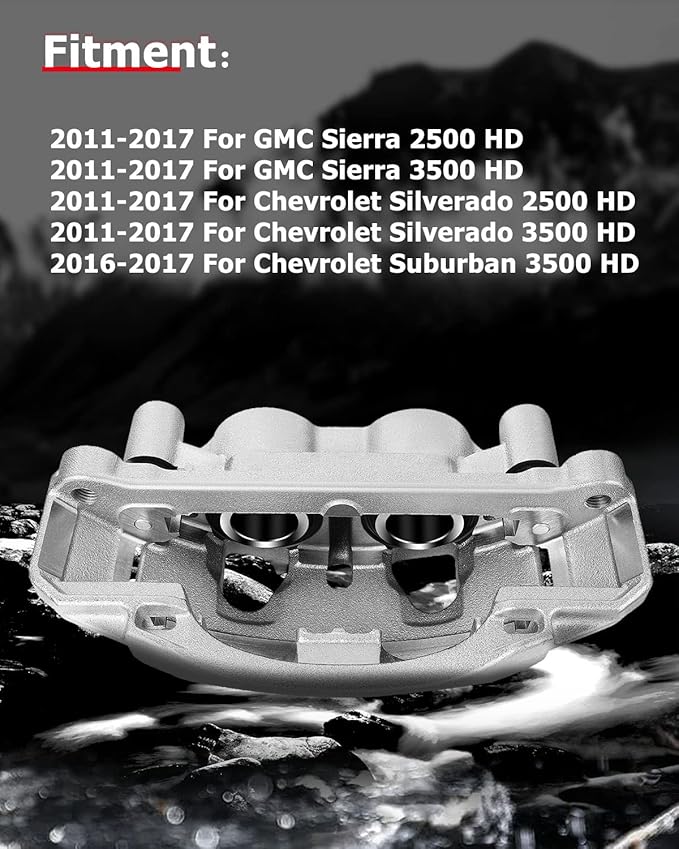 cciyu Front Left & Right Brake Calipers Assembly w/Bracket 18B5303 18B5302 For Chevy For Silverado 2500 HD/For Silverado 3500 HD/For Suburban 3500 HD,For GMC For Sierra 2500 HD/For Sierra 3500 HD