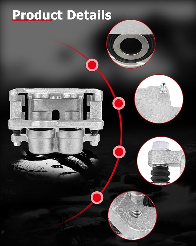 cciyu 18-B4728 Front Right Disc Brake Caliper Assembly w/Bracket For Cadillac 2002-2006,For Chevy 1999-2013,For GMC 1999-2013,For Hummer 2003-2009