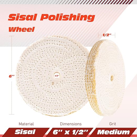 6x1x1 Inch Sisal Polishing Wheel, 150×25mm