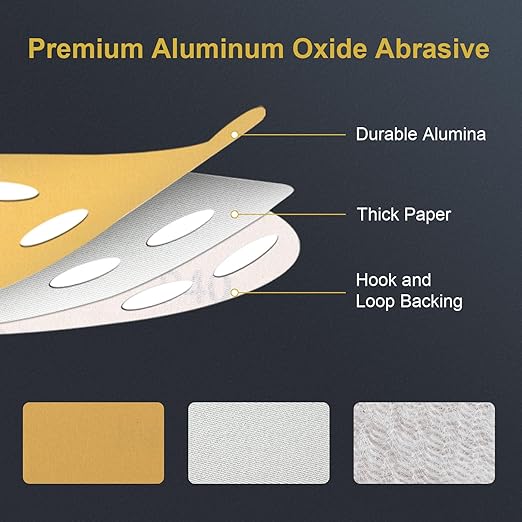 100 PCS 6 Inch 6 Hole Sanding Discs 400 Grit Hook and Loop Adhesive Round Sandpaper for Random Orbital Sander