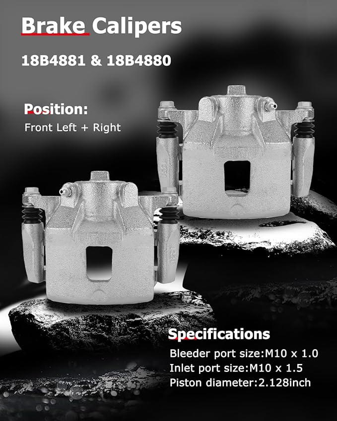 cciyu Front Left & Right Disc Brake Calipers w/Bracket 18B4880 18B4881 2005-2010 For Chevy For Cobalt,2007-2009 For Pontiac For G5,2005-2006 For Pontiac For Pursuit,2003-2007 For Saturn For Ion