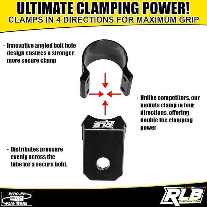 Light Bar Mount (1 PC-Single) UTV A-Pillar POD Light Mount by RLB MOTORSPORTS (1.75")