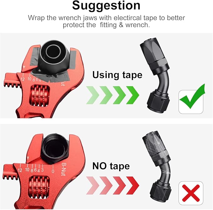 Adjustable 3AN-12AN Adjustable Wrench Spanner Lightweight for AN Hose Fitting Aluminum Red