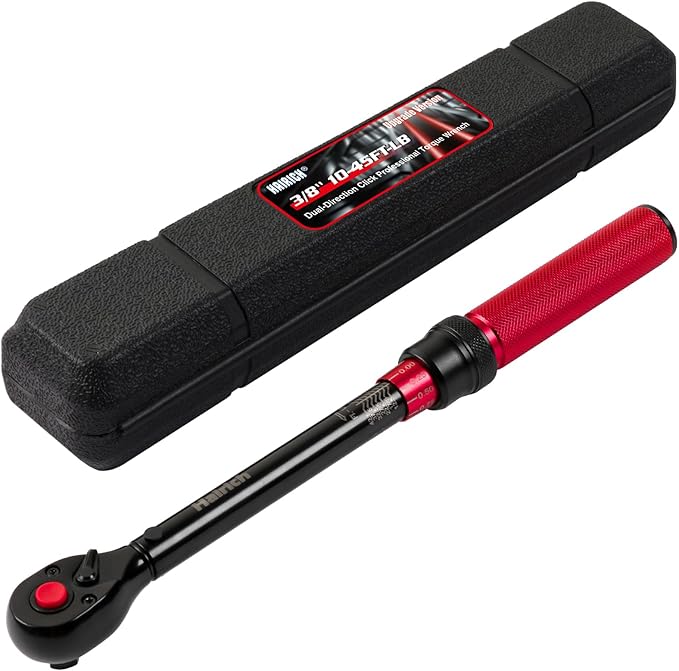 3/8-Inch Torque Wrench, Dual-direction 10-45ft.lb/13.6-61Nm, 72-Tooth Dual Range Scales Torque Wrench with Quick Release Reversible Head for Bike/Bicycle