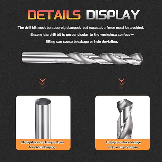 Drill Bit, 13mm Cutting Diameter, 4241 HSS 118° Cutting Angle Uncoated Bright Versatile Jobber Bits - (Applications: for Drilling Plastic Wood Soft Metal), 5-Pieces