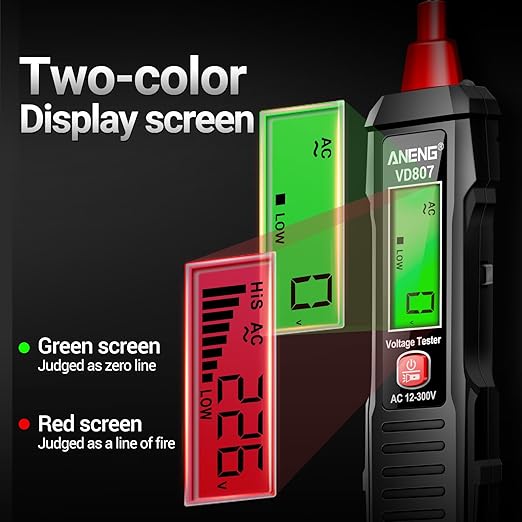 ANENG Digital Multimeter with Non Contact Voltage Tester,Ohm Volt Amp Meter,Measure AC/DC Voltage,Current,Resistance,Continuity,Diodes,with LCD Display,Flashlight,Pocket-Sized Automotive Detector