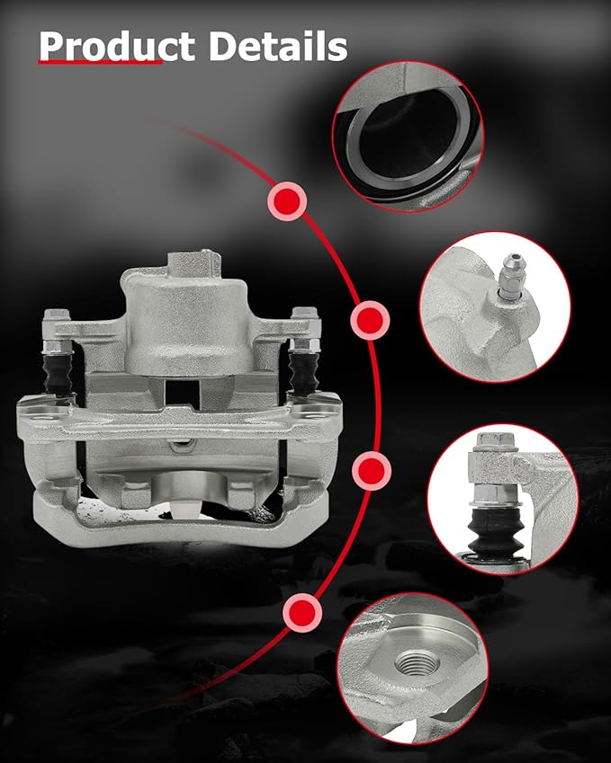 cciyu Front Left Brake Caliper Assembly w/Bracket 19B2714 2005-2007 For Toyota For Avalon,2005-2006 For Toyota For Camry,2004-2010 For Toyota For Sienna,2004-2008 For Toyota For Solara