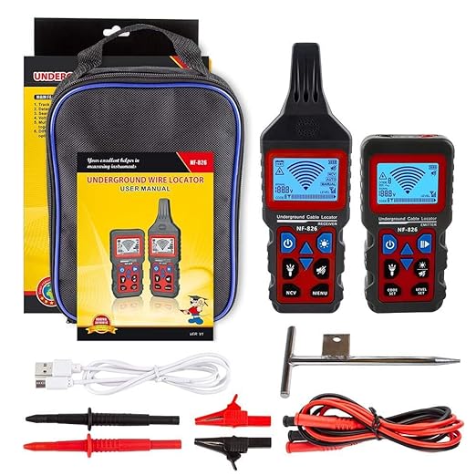 NF-826 Underground Wire Locator & Cable Tracer/Buried Wire Tracer and Cable Locator/Under Ground Circuit Tracer,for Dog Fence Cables Irrigation Control Wires,Tone Generator Kit (Professional Grade)