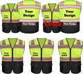 Safety Vest Customize Logo with 5 Pockets & Zipper Reflective High Visibility Vest Class 2 Outdoor Workwear