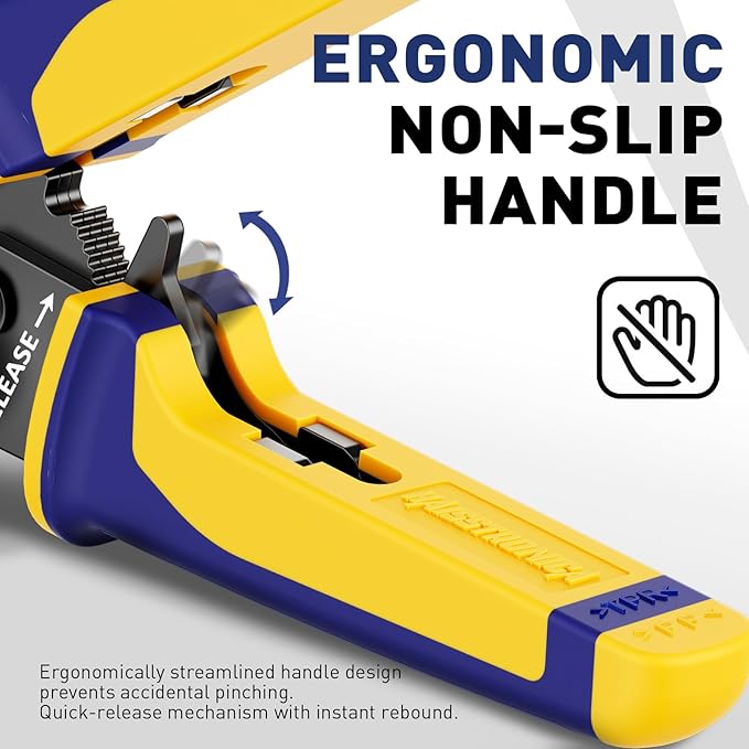 haisstronica Quick Change Jaws Crimping Tool for Ferrule Terminals AWG 24-8 Ratcheting Wire Crimper & Terminals - H2