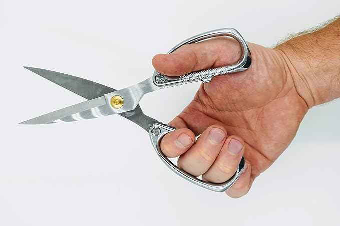 Industrial Grade Multi Purpose Scissors. Razor Sharp Steel Blade with Large Handle. Durable Design Perfect for Cutting Plastic, Metal, Paper, Wood, Foam, Fabric, and Organic Materials.