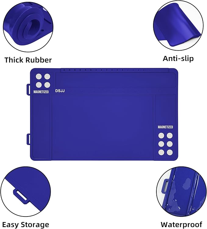 Gun Cleaning Mat, Premium Magnetic Pad With Organizer Parts Tray, Anti-Slip Rubberized Pistol Mat, Protective Workbench Mat for Gun Cleaning (16.5"x 10.43")