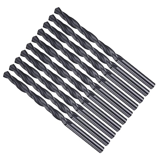 Drill Bit, 5mm Cutting Diameter, 4241 HSS Nitriding Black 118° Cutting Angle Versatile Jobber Bits - (Applications: for Drilling Plastic Wood Soft Metal), 10-Pieces