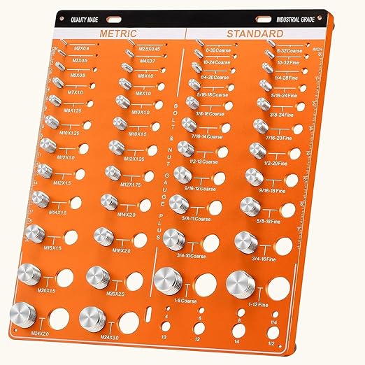 54 Nut Thread Gauges Checker Standard and Metric Checker Used A Standard Gauge to Set Pitch and Thread for The Chaser Thread Gauge with 22 Standard and 24 Metric Bolt and 8 Drill Bit Gauge