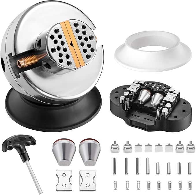DZQ Ball Vise 4" Engraving Setting Tool 360°Rotation Professional Ball Vise 36PCS Attachment Jewelry Engraving Block Tools Standard Block