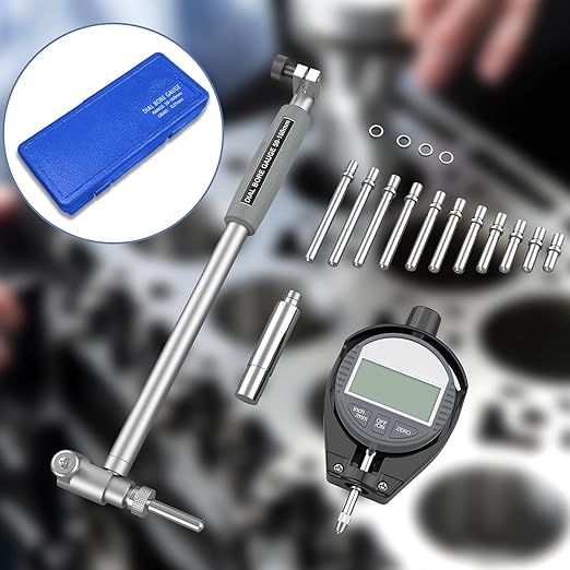 HDLNKAK Digital Bore Gauges Set, Cylinder Bore Gauge with LCD Digital Dial Indicator, 2"-6"/0.0005", Wide Selection of Anvils, Applications in Engines Cylinder Precision Measurement