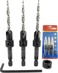 FTG USA Countersink Drill Bit Set for Wood with Tapered Drill Bit 3 Pc #8 (11/64")