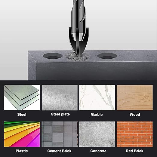 5 Pcs 9/16" Masonry Concrete Drill Bit Set for Tile Brick Glass Plastic Wood, Cross Tungsten Carbide Tip, Hex Shank, Work with Ceramic Porcelain Tile Wall Mirror Paver,9/16 Inch Drill Bits, 14mm