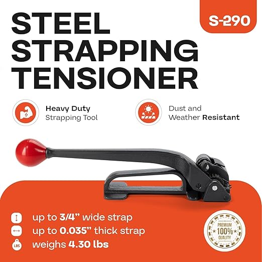 IDL Packaging S-290 Heavy Duty Popular High Tensile Feed-Wheel Tensioner for 3/8" to 3/4" Steel Strapping