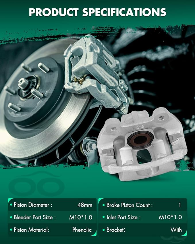 SCITOO Rear Left Brake Caliper With Bracket 18B5059 Compatible For Buick Enclave 08-17, For Cadillac XTS 13-20, For Chevy Traverse 09-17, For GMC Acadia/Acadia Limited, For Saturn Outlook 07-10