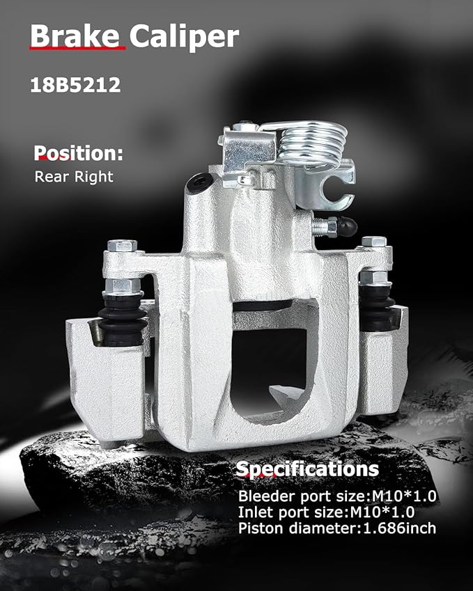 cciyu Rear Right Brake Caliper Assembly w/Bracket 18B5212 2009 For Ford For Flex,2009 2010 2011 For Lincoln For MKS