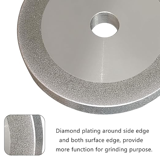 3 inch Flat Diamond Grinding Wheel 150 Grit, 1/2" Arbor, 10mm Wide for Grinding Tungsten,Carbide, Glass,Ceramic, Gem